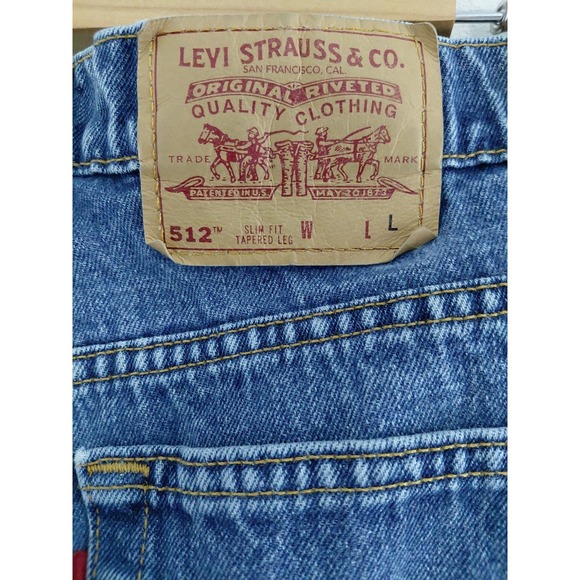 VINTAGE Levi's 512 Denim Jeans Size 14 USA Slim Fit Tapered Leg "R" Only Tag - Picture 3 of 13